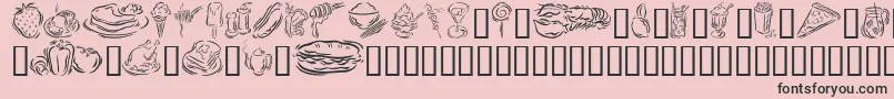 Шрифт GeStylizedFoods – чёрные шрифты на розовом фоне