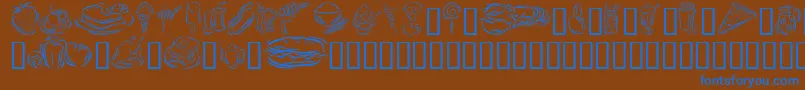 GeStylizedFoods Font – Blue Fonts on Brown Background