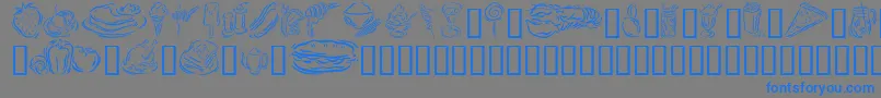 GeStylizedFoods Font – Blue Fonts on Gray Background
