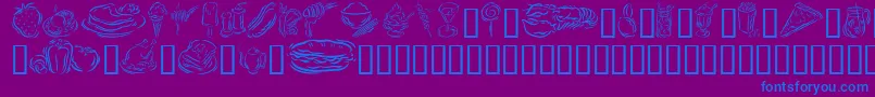 GeStylizedFoods Font – Blue Fonts on Purple Background