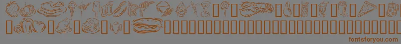 GeStylizedFoods Font – Brown Fonts on Gray Background