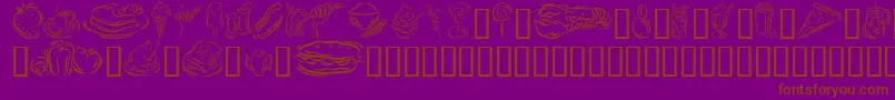 GeStylizedFoods Font – Brown Fonts on Purple Background