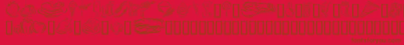 フォントGeStylizedFoods – 赤い背景に茶色の文字