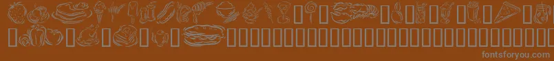 GeStylizedFoods Font – Gray Fonts on Brown Background