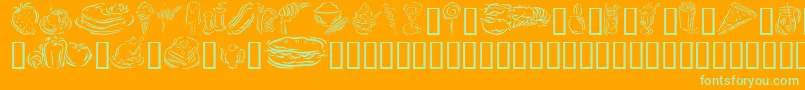 GeStylizedFoods-fontti – vihreät fontit oranssilla taustalla