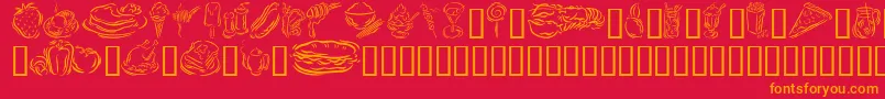 GeStylizedFoods Font – Orange Fonts on Red Background