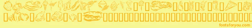 GeStylizedFoods Font – Orange Fonts on Yellow Background