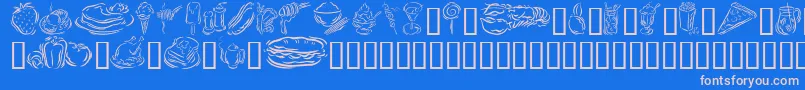 GeStylizedFoods Font – Pink Fonts on Blue Background