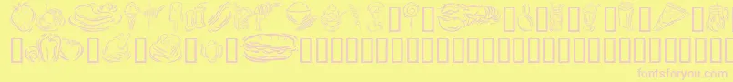 GeStylizedFoods Font – Pink Fonts on Yellow Background