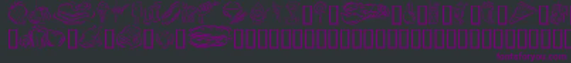 フォントGeStylizedFoods – 黒い背景に紫のフォント