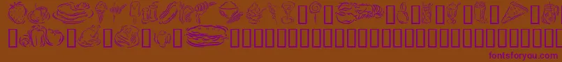 GeStylizedFoods-Schriftart – Violette Schriften auf braunem Hintergrund