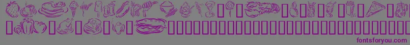 Шрифт GeStylizedFoods – фиолетовые шрифты на сером фоне