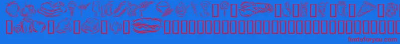 GeStylizedFoods-Schriftart – Rote Schriften auf blauem Hintergrund