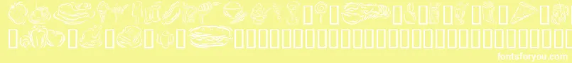 Czcionka GeStylizedFoods – białe czcionki na żółtym tle