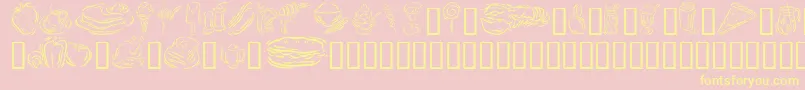 GeStylizedFoods Font – Yellow Fonts on Pink Background