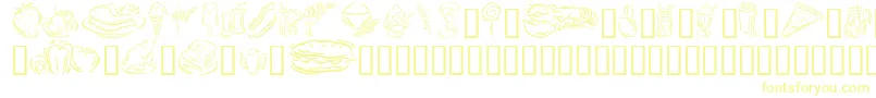 GeStylizedFoods Font – Yellow Fonts on White Background