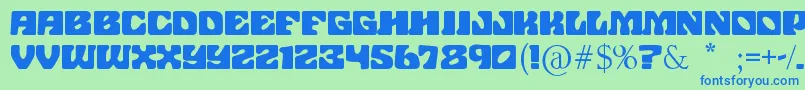 JohnWayneFord Font – Blue Fonts on Green Background