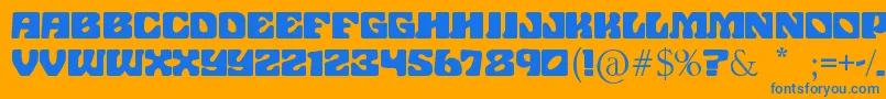 JohnWayneFord Font – Blue Fonts on Orange Background