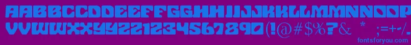 JohnWayneFord Font – Blue Fonts on Purple Background