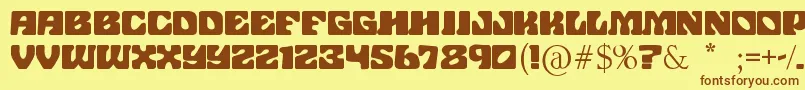 JohnWayneFord Font – Brown Fonts on Yellow Background