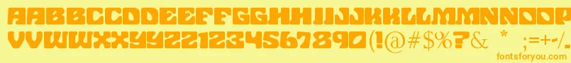 JohnWayneFord Font – Orange Fonts on Yellow Background