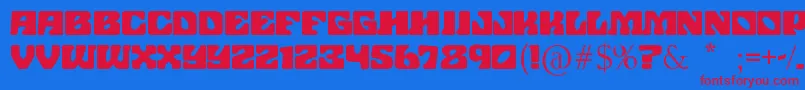 JohnWayneFord Font – Red Fonts on Blue Background