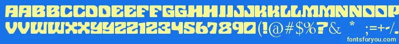 JohnWayneFord Font – Yellow Fonts on Blue Background