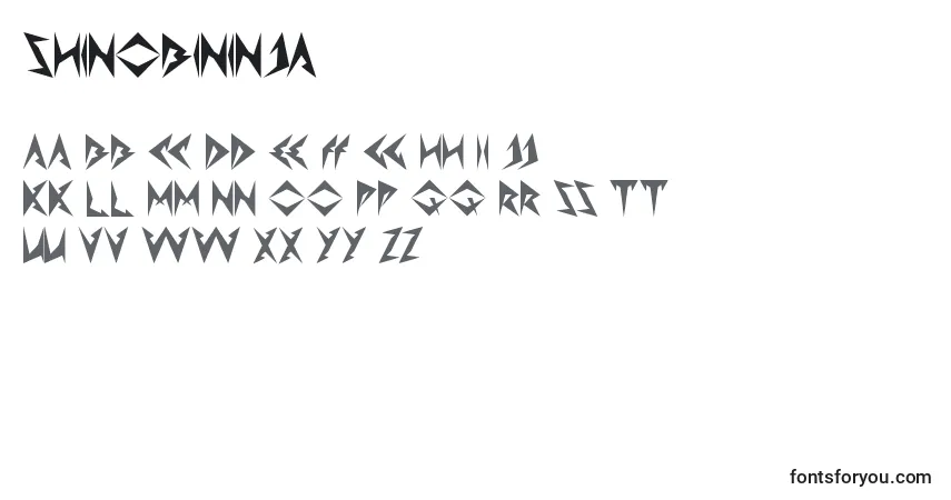 Schriftart ShinobiNinja – Alphabet, Zahlen, spezielle Symbole