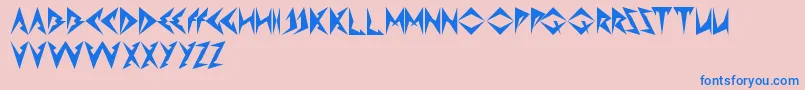 フォントShinobiNinja – ピンクの背景に青い文字