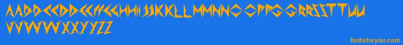 ShinobiNinja Font – Orange Fonts on Blue Background