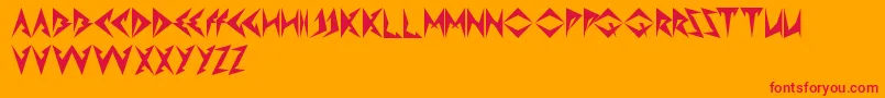 フォントShinobiNinja – オレンジの背景に赤い文字