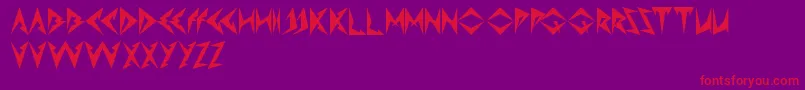 ShinobiNinja-Schriftart – Rote Schriften auf violettem Hintergrund