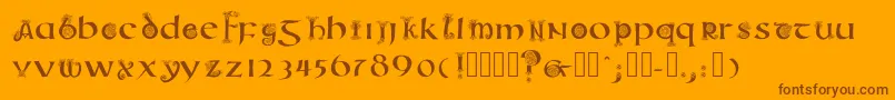 Uncialanimals Font – Brown Fonts on Orange Background