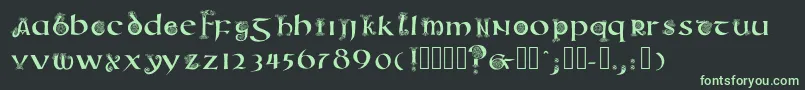 Uncialanimals Font – Green Fonts on Black Background