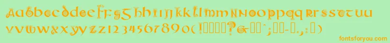 Uncialanimals Font – Orange Fonts on Green Background