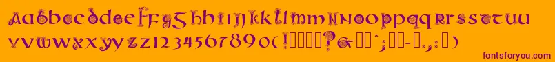 Uncialanimals Font – Purple Fonts on Orange Background