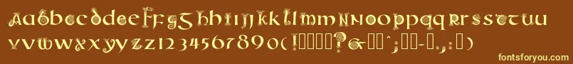 Uncialanimals Font – Yellow Fonts on Brown Background