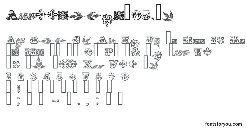 A fonte Asylbekm05.Kz – alfabeto, números, caracteres especiais