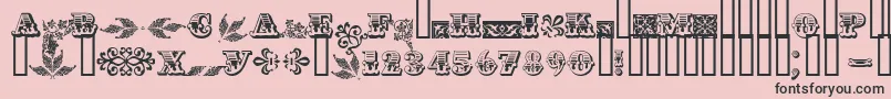 フォントAsylbekm05.Kz – ピンクの背景に黒い文字