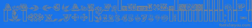 Fonte Asylbekm05.Kz – fontes cinzas em um fundo azul