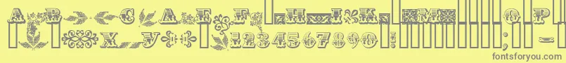 Fonte Asylbekm05.Kz – fontes cinzas em um fundo amarelo
