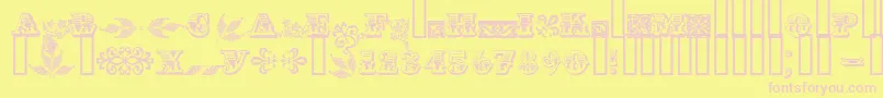 Asylbekm05.Kz-fontti – vaaleanpunaiset fontit keltaisella taustalla