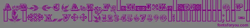 Asylbekm05.Kz-fontti – violetit fontit harmaalla taustalla