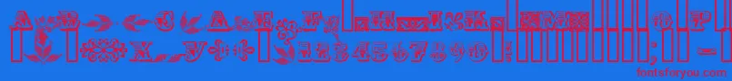 Asylbekm05.Kz Font – Red Fonts on Blue Background