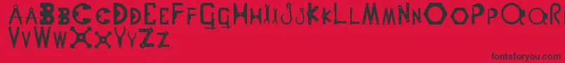 Nutsnbolts Font – Black Fonts on Red Background