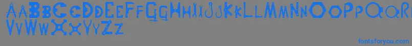 Nutsnbolts-Schriftart – Blaue Schriften auf grauem Hintergrund