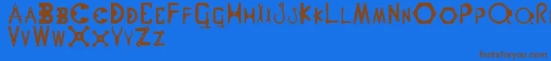 Nutsnbolts Font – Brown Fonts on Blue Background