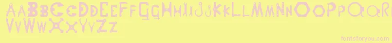 Nutsnbolts Font – Pink Fonts on Yellow Background