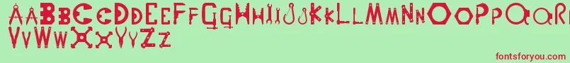 Nutsnbolts Font – Red Fonts on Green Background