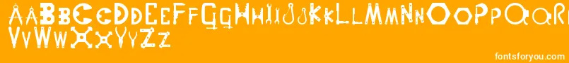 Nutsnbolts Font – White Fonts on Orange Background